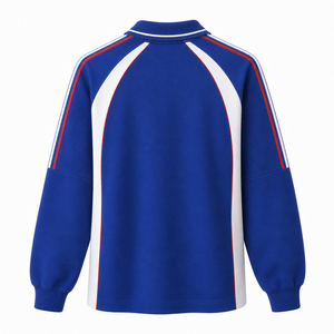 Sudadera de Fútbol Retro para Hombre, Cuello en V, Bloques de Color, Estilo Fútbol, Sudadera de Forro Polar - Product Image 5