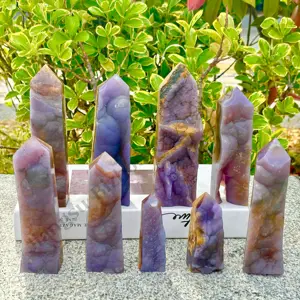 Torres de cristal de ágata de uva púrpura de alta calidad para Decoración