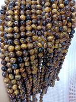 Nouvelles Perles en Pierre Naturelle Œil de Tigre Marron de 8 mm pour la Fabrication de Bijoux – Vente en Gros 2026