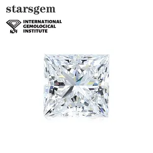 starsgem princess cut cvd big size lab grown diamond