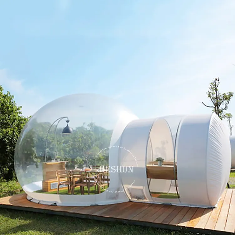 Tienda de campaña al aire libre, Igloo, cúpula inflable, burbuja transparente, casa de campaña