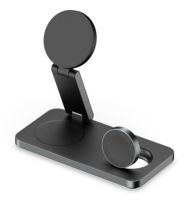 2025 Logo personnalisé multifonctionnel pliable universel rapide 3 en 1 support de Table de bureau de charge sans fil magnétique pour iPhone 17 16