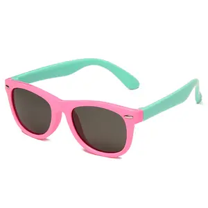 新款儿童偏光太阳镜男孩女孩太阳眼镜硅胶安全眼镜儿童宝宝UV400眼镜眼镜