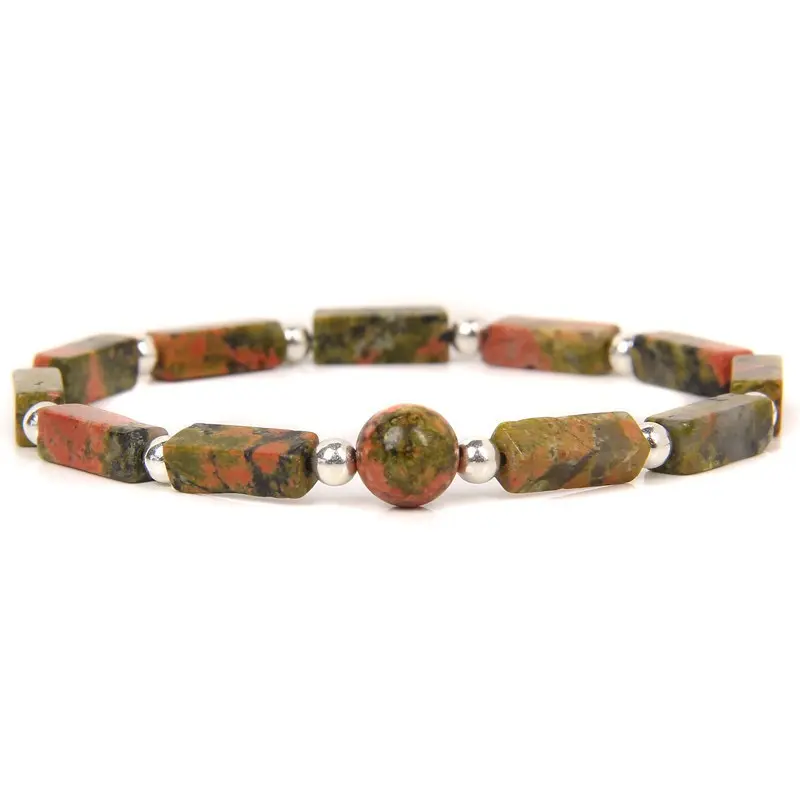 Natur-Amethist quadratische Perlen-Armband für Damen einfaches modisches Muster Armband Mädchen-Geschenk Herren-Schmuck