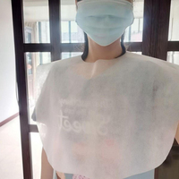 Bavette dentaire jetable personnalisée à nouer en non-tissé, imperméable, pour clinique dentaire, salon de beauté et usage buccal