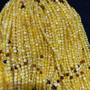 Alivio DE LA ANSIEDAD musulmana personalizado exclusivo de alta calidad 33/99 Uds 6-8mm collar de Rosario de ámbar de piel de tigre amarillo Natural - Product Image 1