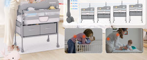 <span class=keywords><strong>Table</strong></span> à <span class=keywords><strong>langer</strong></span> pour bébé, <span class=keywords><strong>pliable</strong></span>, polyvalente, imperméable, station de change de couches, hauteur réglable, 2 tiroirs, mobile, solide, pour la crèche - Product Image 5