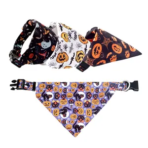 OEM nuovo Design Pet sciarpa triangolare Halloween cane zucca bavaglino collare decorazione cane gatto Bandana