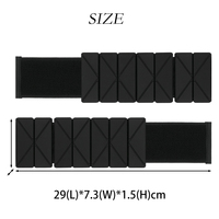 Bracelet de cheville réglable en silicone personnalisé, noir, avec poids intégré, pour le Pilates, le yoga et la gym, avec sangle Velcro