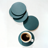 Sous-verres en cuir PU résistant à la chaleur personnalisés de luxe personnalisés pour le bureau de l'eau et du café