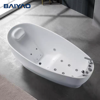 Baignoire Balnéo Ovale en Acrylique Autoportante à Jets Hydromassants, Vente Chaude Directe Usine, pour Hôtels et Villas