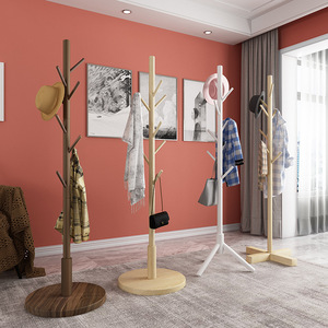Porte-manteau moderne multifonctionnel sur pied en bois de hêtre et de pin avec revêtement filmé, meuble pour chambre à coucher et salon - Product Image 2