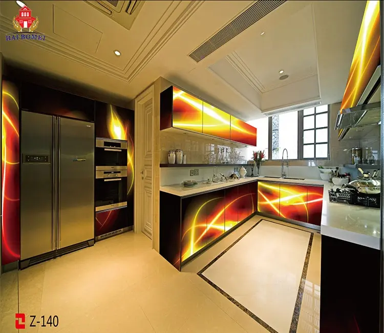 Fábrica de China, venta al por mayor, precio barato, mueble de cocina de diseño 3D de alta gama