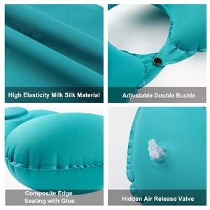 Almohada de Viaje Inflable Portátil en Forma de U con Bomba de Presión, Tejido de Punto, Diseño Plegable Inflable con Aire - Product Image 4