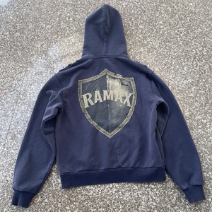 Sweat à capuche surdimensionné en coton lourd de haute qualité avec logo personnalisé, style streetwear, effet délavé vintage, broderie de patchs pour hommes - Product Image 2