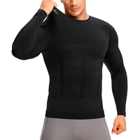 Chemises de compression de haute qualité pour hommes, hauts sculptants à manches longues, sous-vêtements amincissants pour le contrôle du ventre