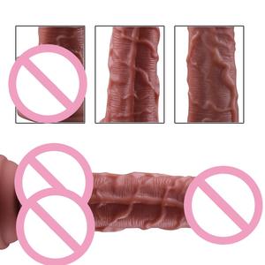 ดิ๊กโด้ซิลิโคนรูปทรงอวัยวะเพศชายสมจริง พร้อมฐานดูดแบบแพลตตินัม กระตุ้นเส้นเลือด ของเล่นทางเพศสำหรับผู้หญิง เครื่องนวดตัว ช่วยในการสำเร็จความใคร่ - Product Image 5