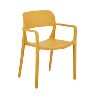 Chaise de salle à manger en plastique empilable à bas prix, incassable, pour extérieur, avec accoudoirs