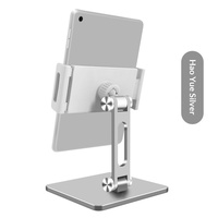 Profesyonel Alüminyum Tablet Tutucu 360 Derece Dönebilen Masaüstü Standı Canlı Yayın Ofis Ergonomik Ayarlanabilir Telefon Standı Gümüş