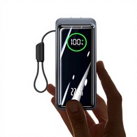 Nouvelle batterie externe transfrontalière 22,5 W à charge ultra-rapide avec câble intégré, ports USB multiples, chargeur portable grande capacité pour