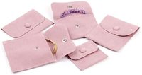 Vente en gros Conteneur à bijoux en velours personnalisé avec bouton Pochette de rangement élégante pour colliers boucles d'oreilles bagues avec logo imprimé