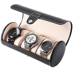 Boîte à montres de luxe en PU, étui de voyage portable, boîte à montres à 3 rouleaux, OEM personnalisé, rangement de haute qualité, cadeau personnalisé, résistant à l'eau - Product Image 1