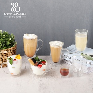 High Boro silicate Double Wall Glas Espresso Kaffee Reise Herzform Trinken <span class=keywords><strong>Cafe</strong></span> Latte Kaffee Hitze beständige Tee tasse - Product Image 1