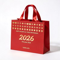 Emballage Cadeau du Nouvel An Imperméable avec Estampage à Chaud Festif 2026 Sac Rouge Livraison Flash 72H Vente en Gros