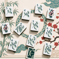 Juego de Mahjong Americano de Acrílico de 3 Capas con 160 Fichas, Diseño Oriental de Nenúfares, Base Verde, Ideal para Regalo o Noche de Juegos