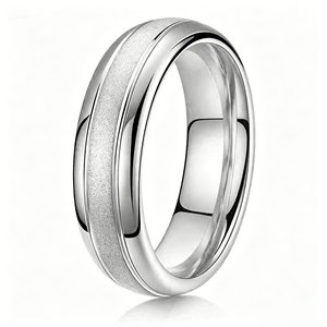 Stainless Steel <b>Couple</b> <b>Rings</b> 6mm Brushed Finish Wedding Bands Unisex Jewelry - Product Image 4