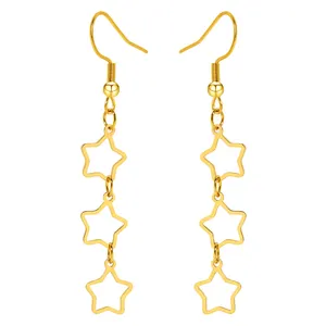 Stainless Steel Earrings Kpop Dainty Stars Egirl Grunge Y2K Pendants Korean Fashion Dangle Earrings For Women Jewelry Hot Chick