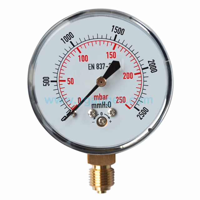 Black Steel Body Mbar Low Pressure Capsule Gauge