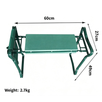 Sunsbuild Siège pliant de jardin, tabouret de jardinage 2-en-1, banc pliant portable pour patio, cour et jardinage en extérieur