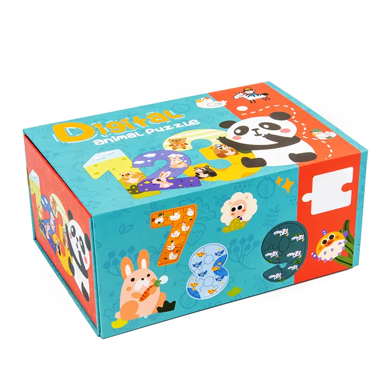 Caja de dibujos animados alfabeto rompecabezas numérico Animal rompecabezas numérico dibujos animados alfabeto rompecabezas niños educación preescolar juguetes de madera