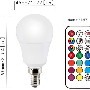 Bombilla LED G45 RGBW con Control Remoto 5W E26/E27 - Regulable 2700K-6000K 40000H <span class=keywords><strong>Vida</strong></span> Útil PCB <span class=keywords><strong>de</strong></span> Aluminio para Decoración <span class=keywords><strong>de</strong></span> Dormitorios y Hogar - Product Image 2