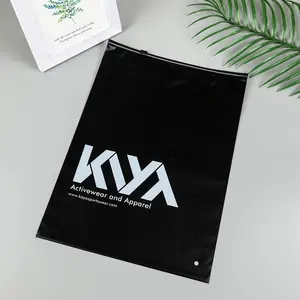 Custom Print Logo Packing Ziplock sacos CPE Plastic Frosted Matte Black Clothing Zipper Bags