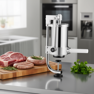 Poussoir à saucisses manuel en acier inoxydable 1,5 L avec pince de table pour usage domestique – Idéal pour la préparation de saucisses maison - Product Image 2