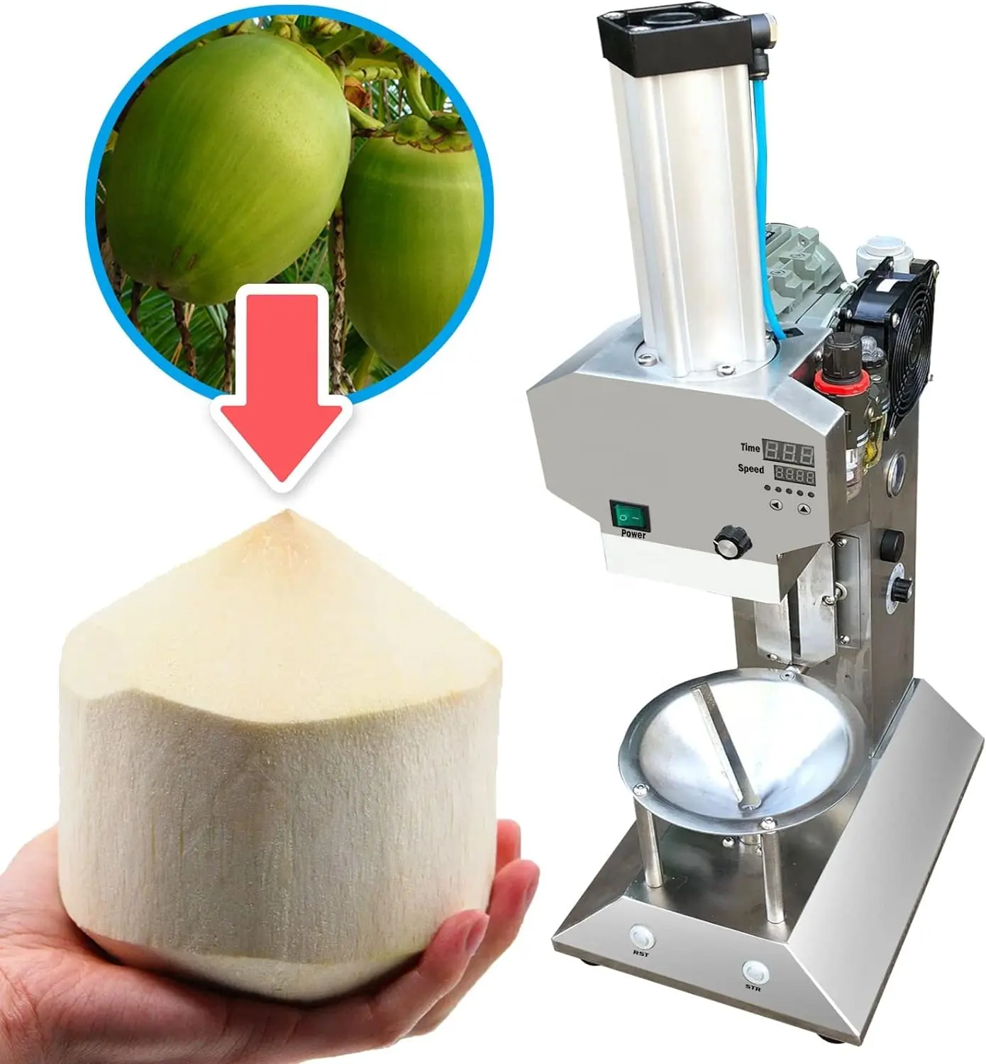 industrial full automatic coconut peeling machine/pineapple peeler coring&slicing