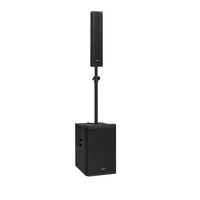 Enceinte colonne avec 4 haut-parleurs de graves néodyme de 4 pouces et un caisson de basses actif de 12 pouces pour système audio professionnel de scène, événements et églises