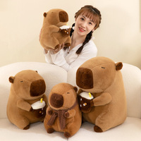 Peluche Capybara avec écharpe, personnalisée, en coton PP, modèle thé au lait, animaux de dessin animé mignons, poupées douces