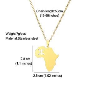 Nouvelle Arrivée Creux Carte Forme Collier Afrique Carte Berbère Signe Pendentif Africain Berbère Kabyle <span class=keywords><strong>Amazigh</strong></span> <span class=keywords><strong>Bijoux</strong></span> - Product Image 6