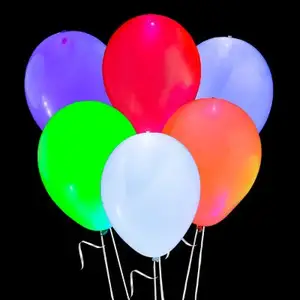 Light Up Led Flashing Balloons Mixed Colors Neon Bright Latex Ballon for Halloween Christmas Birthday Wedding Decorations