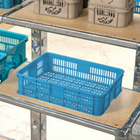 Caisses et paniers ventilés en plastique HDPE massif pour aliments et légumes, avec couleur personnalisée, vente en gros