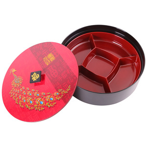 Wuhe Rotating Nut Box Red Round 8366 Chinese New Year Gift Storage Home Use - Product Image 3