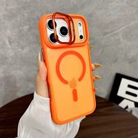 Funda Magnética para Teléfono Móvil con Soporte para Lente de Cámara, TPU+PC Mate, Antigolpes, Carga Inalámbrica, para 17 Pro