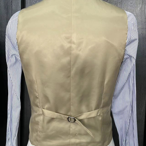 <span class=keywords><strong>Gilet</strong></span> Elegante Classico <span class=keywords><strong>Beige</strong></span> in Tessuto con Scollo a V MTM OEM, Traspirante, Formale, Corto, per Matrimoni e Feste, <span class=keywords><strong>Gilet</strong></span> da <span class=keywords><strong>Uomo</strong></span> - Product Image 3