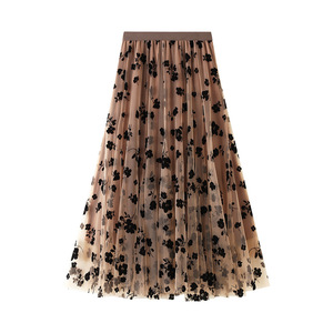 <span class=keywords><strong>Jupe</strong></span> plissée en tulle élégante pour femmes, <span class=keywords><strong>jupe</strong></span> <span class=keywords><strong>longue</strong></span> en dentelle à 3 couches pour femmes, jupes maxi bouffantes pour femmes - Product Image 3