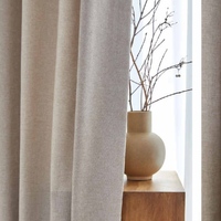 Cortinas Opacas Modernas de Poliéster Sólido con Pliegues Puntiagudos y Función Antipolvo para Ventanas de Piso a Techo - Personalizables