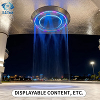 Fontaine à rideau d'eau numérique commerciale Water Crown avec LED RGB, en acier inoxydable, écologique, élément paysager moderne pour