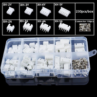 Kit de conectores XH2.54mm de 230 piezas - Terminales de cable estilo JST de 2P/3P/4P/5P con carcasa aislada (codificados por colores)